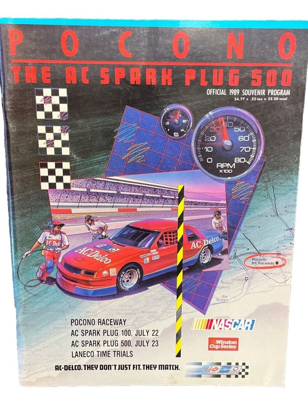 Pocono Raceway The AC Spark Plug 500 1989 Nascar Souvenir Program